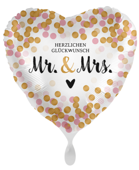 Folienballon - Mr. & Mrs. Punkte - ø 43cm